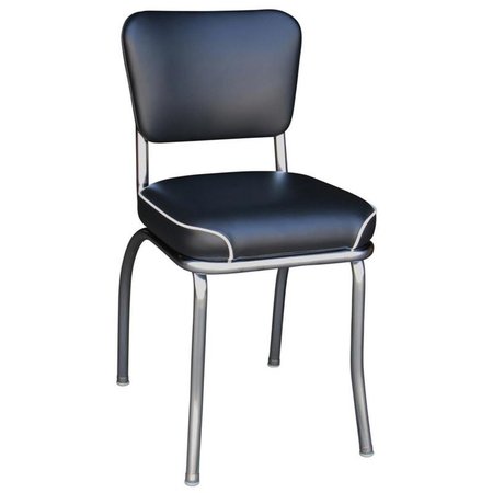 RICHARDSON SEATING CORP Richardson Seating Corp 4210BLKWF 4210 Diner Chair -Black- with 2 in. Waterfall Seat - Chrome - Black 4210BLKWF